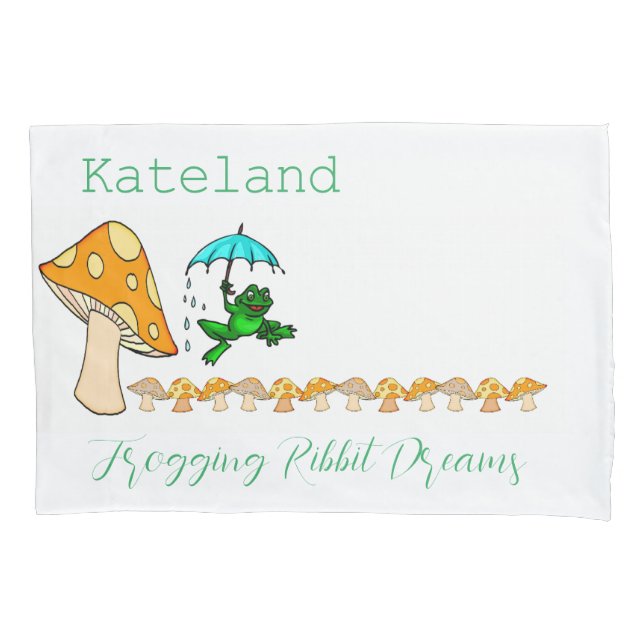 De Cojín Pillow Funda Frotando Ribbit Dreams Mushroom (Anverso)