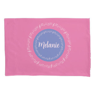 De Cojín Pink Pastel Musical Notes Personalizado Funda Pill