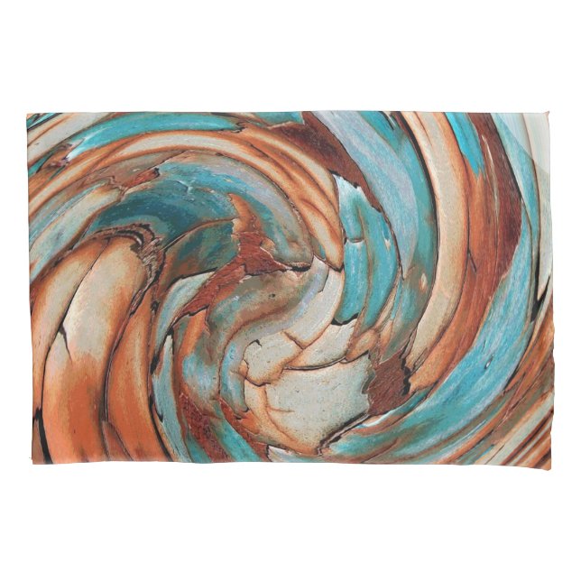 De Cojín Rust N Blue Abstract Art Pillow Funda (Anverso-izquierdo)