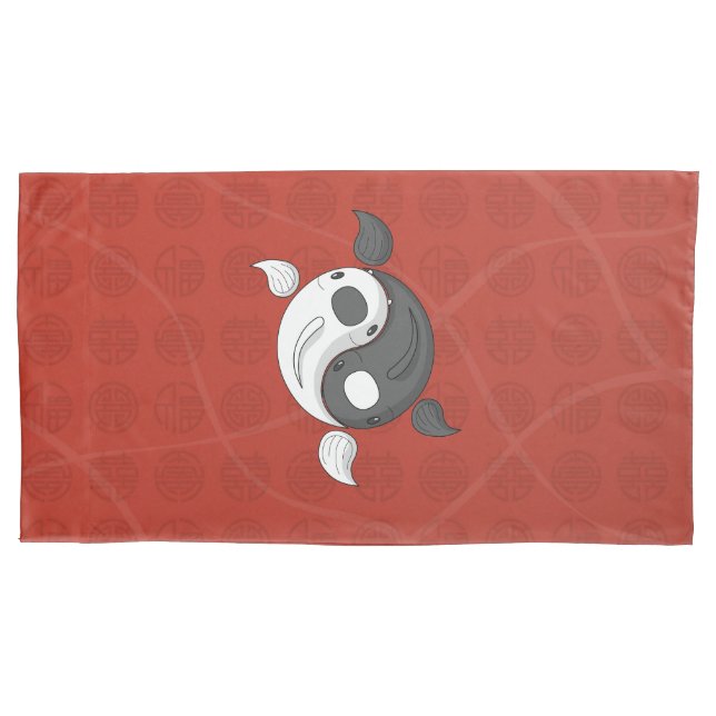 De Cojín Yin y Yang el Funda del Pillow Koi (Anverso)