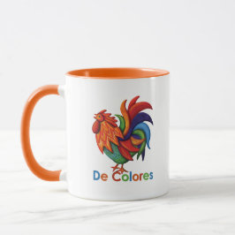 De Colores Rooster Gallo taza del campanero de 11