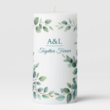 Elegante acuarela Eucalyptus Boda Vela
