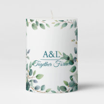 Elegante acuarela Eucalyptus Boda Vela