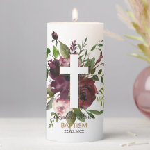 Vela del pilar del bautismo neutro elegante