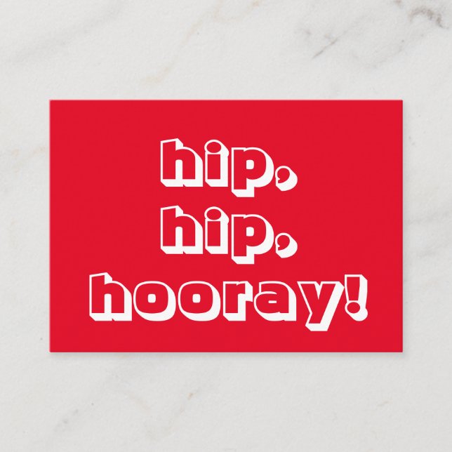 De Consejos ¡cadera, cadera, hurra! Felicitaciones, tarjeta bl (Anverso)