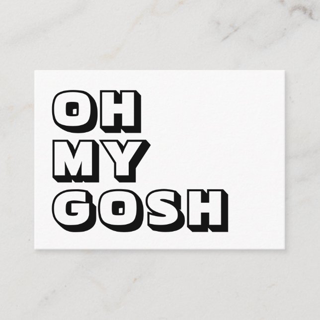 De Consejos Dios mío, Dios mío, tarjeta blanca negra (Anverso)