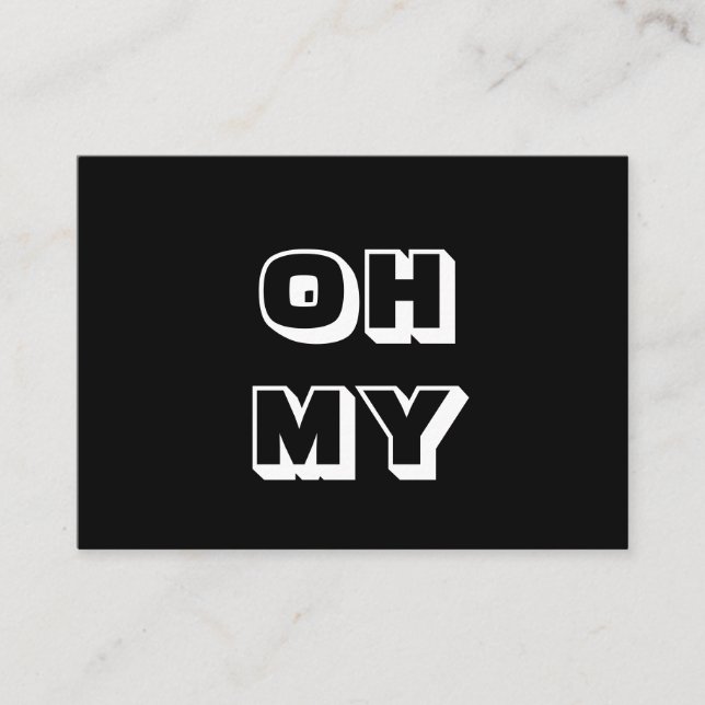 De Consejos Dios mío, Dios mío, tarjeta blanca negra (Anverso)