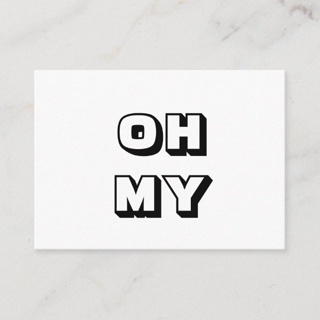 De Consejos Dios mío, Dios mío, tarjeta blanca negra (Anverso)