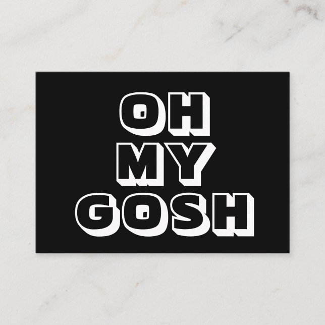 De Consejos Dios mío, Dios mío, tarjeta blanca negra (Anverso)