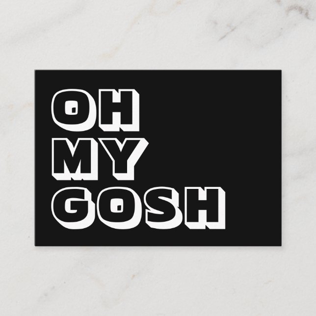 De Consejos Dios mío, Dios mío, tarjeta blanca negra (Anverso)