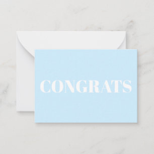De Consejos Felicitaciones, tarjeta blanca azul claro