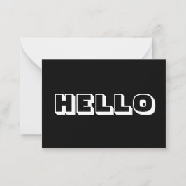 De Consejos Hola, tarjeta blanca negra