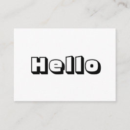 De Consejos Hola, tarjeta blanca negra moderna en negrita