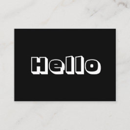 De Consejos Hola, tarjeta blanca negra moderna en negrita