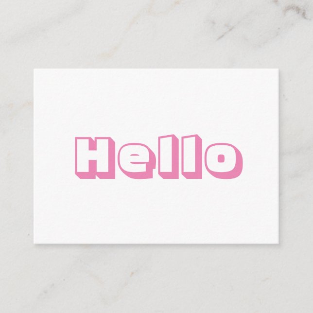 De Consejos Hola, tarjeta blanca rosa moderna negrita (Anverso)