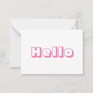 De Consejos Hola, tarjeta blanca rosa moderna negrita