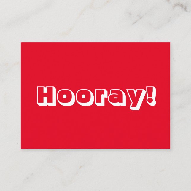 De Consejos ¡Hooray! Felicidades, felicitaciones, tarjeta blan (Anverso)