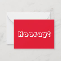 ¡Hooray! Felicidades, felicitaciones, tarjeta blan