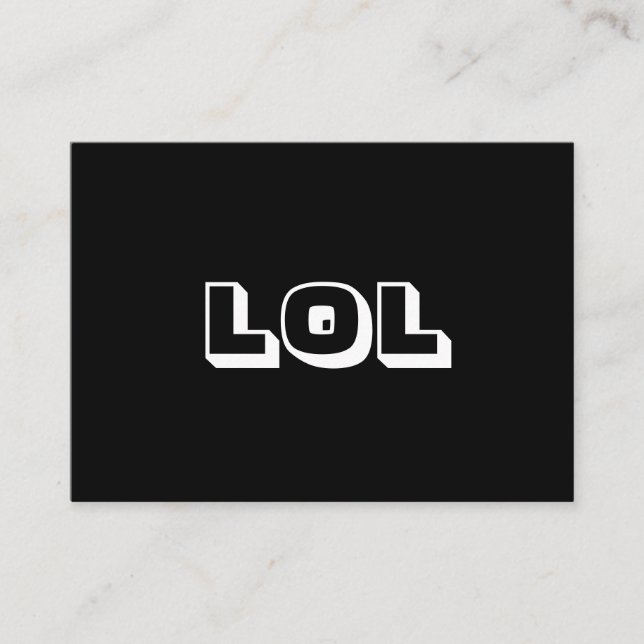 De Consejos LOL, Laughing Out Loud tarjeta blanca en negro (Anverso)