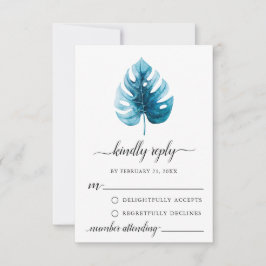 De Consejos Mínima acuarela Monstera Leaf RSVP Tarjeta