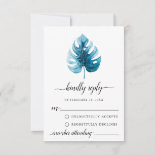 De Consejos Mínima acuarela Monstera Leaf RSVP Tarjeta