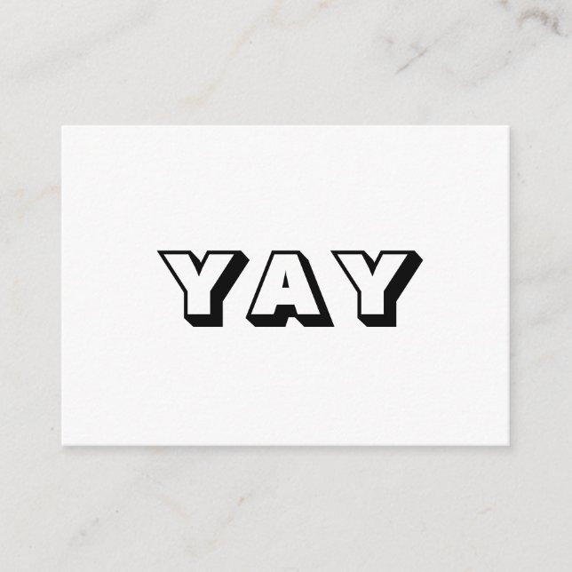 De Consejos Oh Dios mío, Dios, tarjeta blanca negra (Anverso)