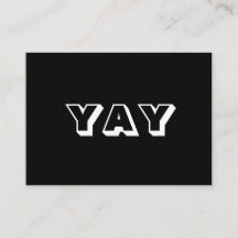 Oh Dios mío, Dios, tarjeta blanca negra