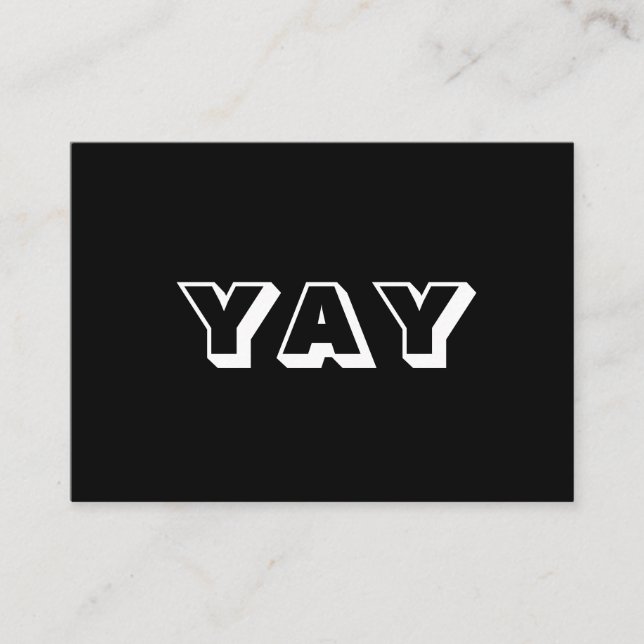 De Consejos Oh Dios mío, Dios, tarjeta blanca negra (Anverso)