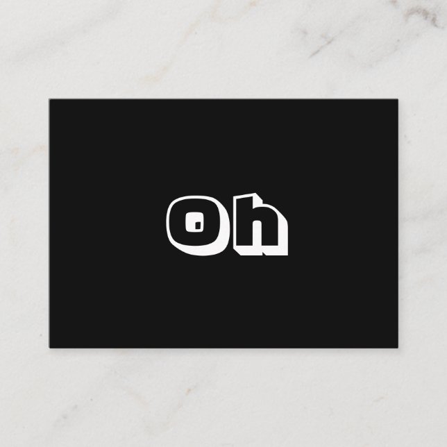 De Consejos Oh, tarjeta moderna en negrita blanca negra (Anverso)