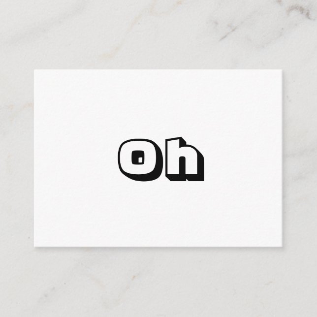 De Consejos Oh, tarjeta moderna en negrita blanca negra (Anverso)