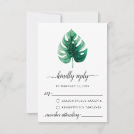 De Consejos Tarjeta Mínima Green Monstera Leaf RSVP