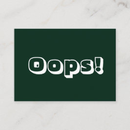 De Consejos ¡Uy, Oops! Lo siento, tarjeta negrita moderna verd