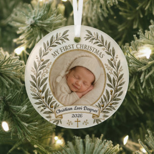 De Cristal Adorno cristiano católico para el primer Navidad d