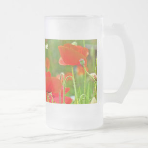De Cristal Esmerilado Abuela hace la mejor limonada! Taza Flor Amapola
