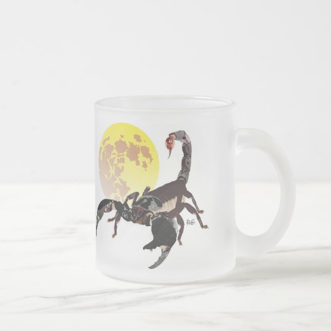 De Cristal Esmerilado Alacrán taza (Derecha)