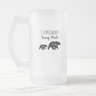 De Cristal Esmerilado Amo al papá Beary mucha taza