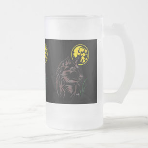 De Cristal Esmerilado Aquel soñando lobo joven taza