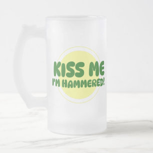 De Cristal Esmerilado ¡Bésame Estoy Borracho! Taza Helada
