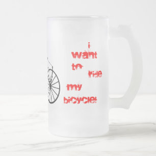 De Cristal Esmerilado Bicicleta 002 - Taza