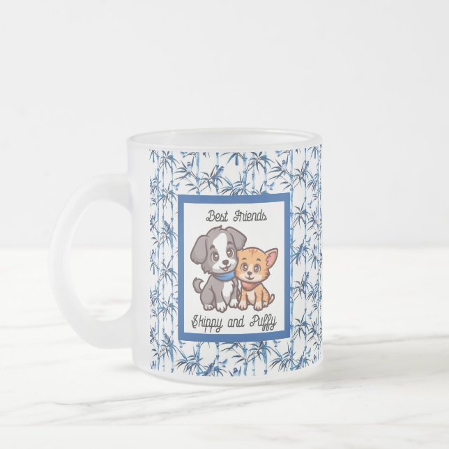 De Cristal Esmerilado Bluebird Bliss Mug: Crea tu única taza (Izquierda)