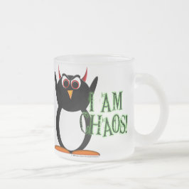 De Cristal Esmerilado ¡Caos del pingüino! taza helada