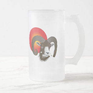 De Cristal Esmerilado Carnero - Sternzeichen taza