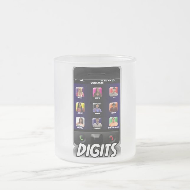 De Cristal Esmerilado Dígitos - taza helada logotipo (Centro)