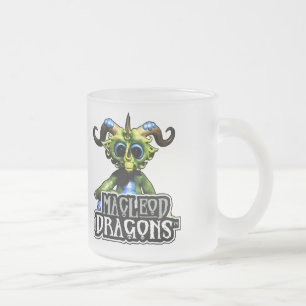 De Cristal Esmerilado Dragón verde del MD 10 onzas. Taza helada