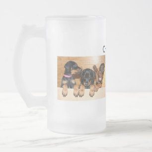 De Cristal Esmerilado El Doberman anima la taza