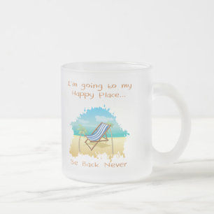 De Cristal Esmerilado El ir a mi taza feliz del lugar