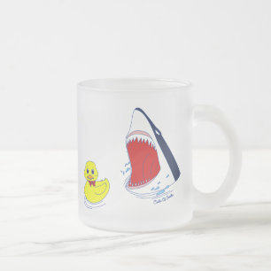 De Cristal Esmerilado El pato y la taza del tiburón