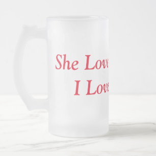 De Cristal Esmerilado Ella ama mi barba I ama su taza del extremo