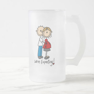 De Cristal Esmerilado ¡Estamos esperando! Figura embarazada taza del
