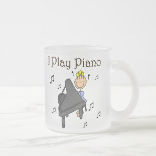 De Cristal Esmerilado Juego la taza del piano